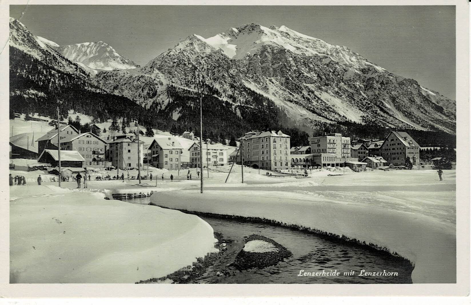 Cartoline postali: LENZERHEIDE mit Lenzerhorn GR gel. 1931! – Usato da Hergiswil NW venduto da Kartenfrau