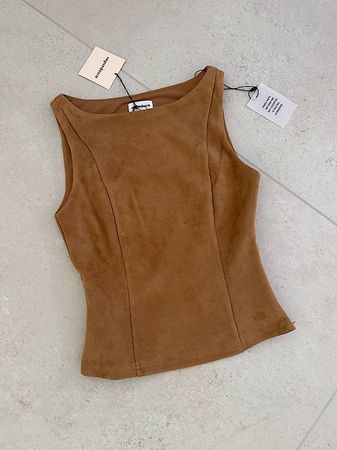 Oberteil Faux-Veloursleder Gr. XS NEW