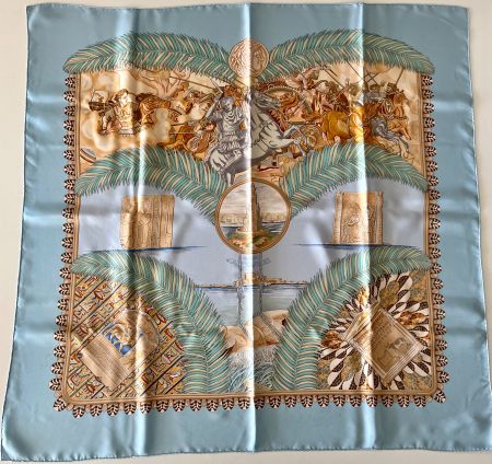 Superbe foulard HERMES-Paris "La Gloire d'Alexandre" 2005