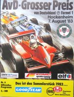 Programm Formel 1 in Hockenheim von 1983 inkl. Eintr.karte