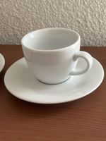 6er Set Espressotassen mit Untertassen weiss 