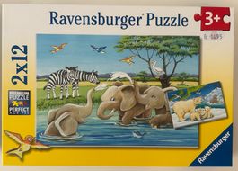 Elefanten Puzzle 2x12 Teile von Ravensburger, NEU & OVP