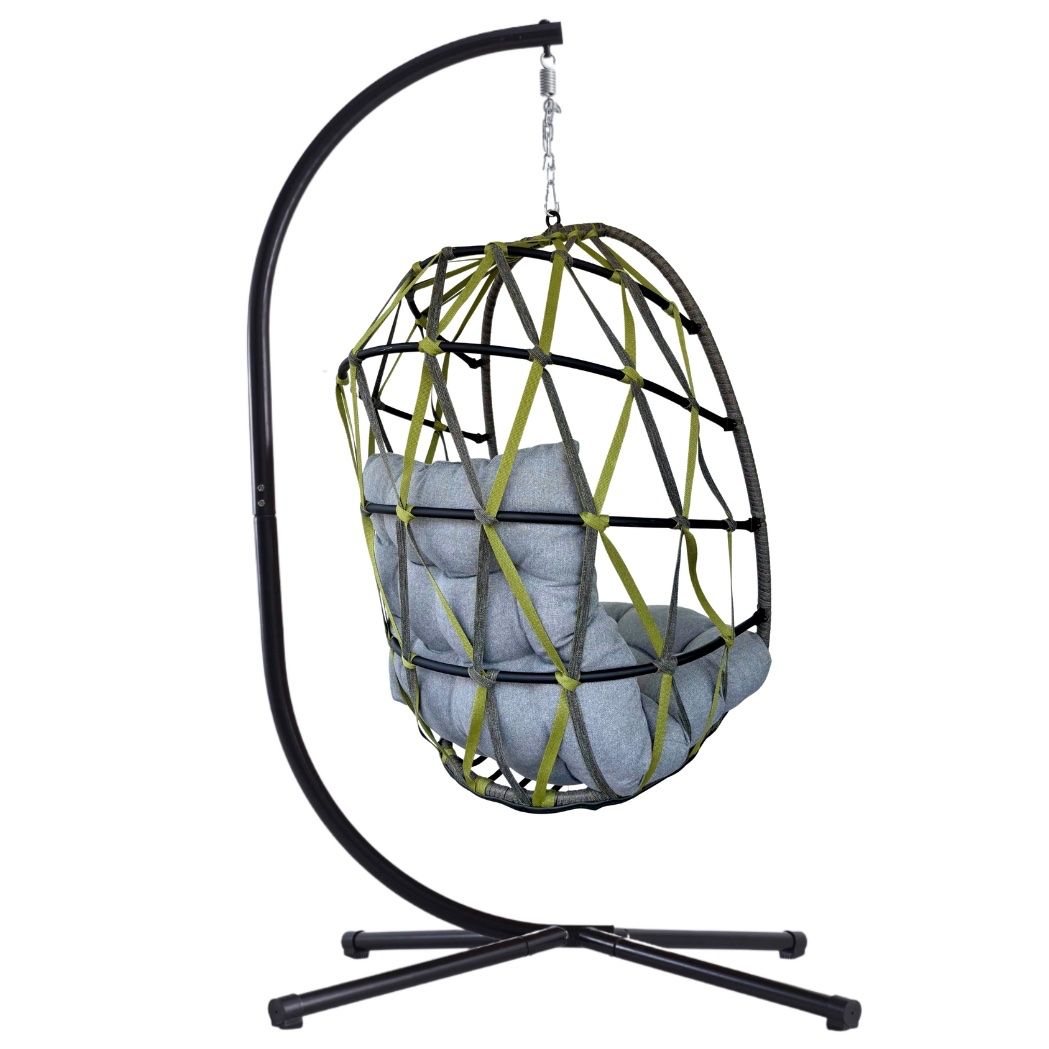 Gartenhängesitze: Hängesessel Diamond-Band Grau/Grün – Neu und originalverpackt aus Ermatingen von MyHappyHome 6