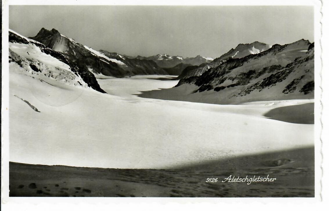 Ansichtskarten: Aletschgletscher 1957 – Gebraucht aus Hochdorf von Ziegel-16