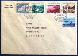 1955 Pro Patria Satzbrief Sitterdorf - Lausanne 1.VIII.55