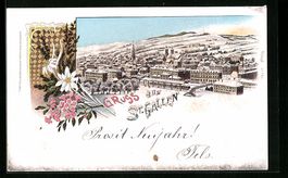 Winter-Lithographie St. Gallen, Gesamtan