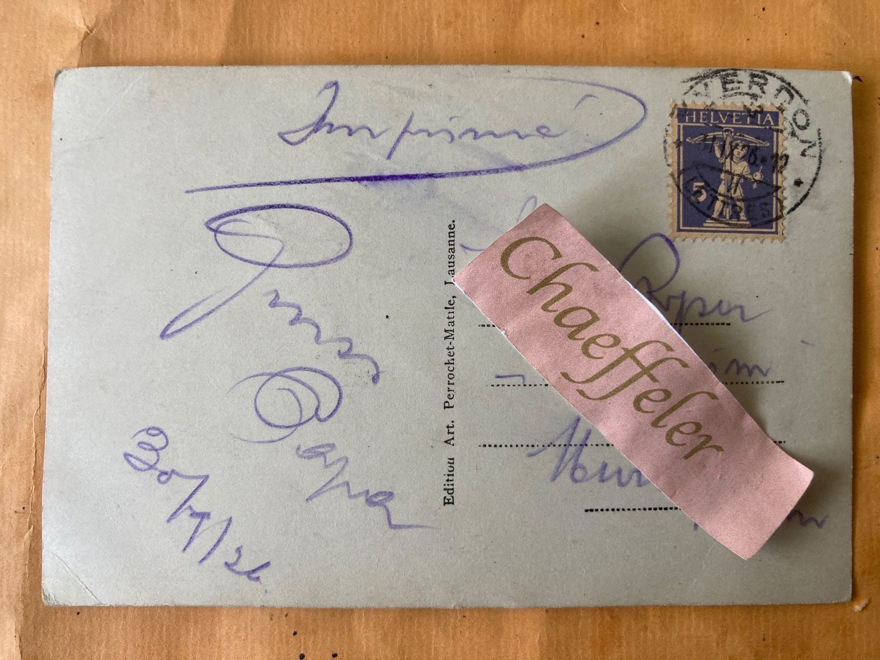Cartoline postali: 1926. Yverdon -  Le Canal. – Difettoso da Zürich venduto da Chaeffeler 1