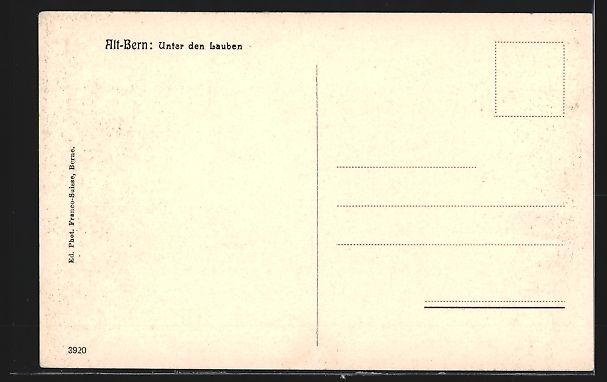 Cartoline postali: AK Bern, Partie unter den Lauben – Usato da Berlin venduto da bartko-reher 1