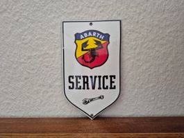 Emailschild Fiat Abarth Service Werkstatt Oil Emaille Schild
