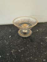 Kleine Schale aus geschliffenem & vergoldetem Glas für Puppe