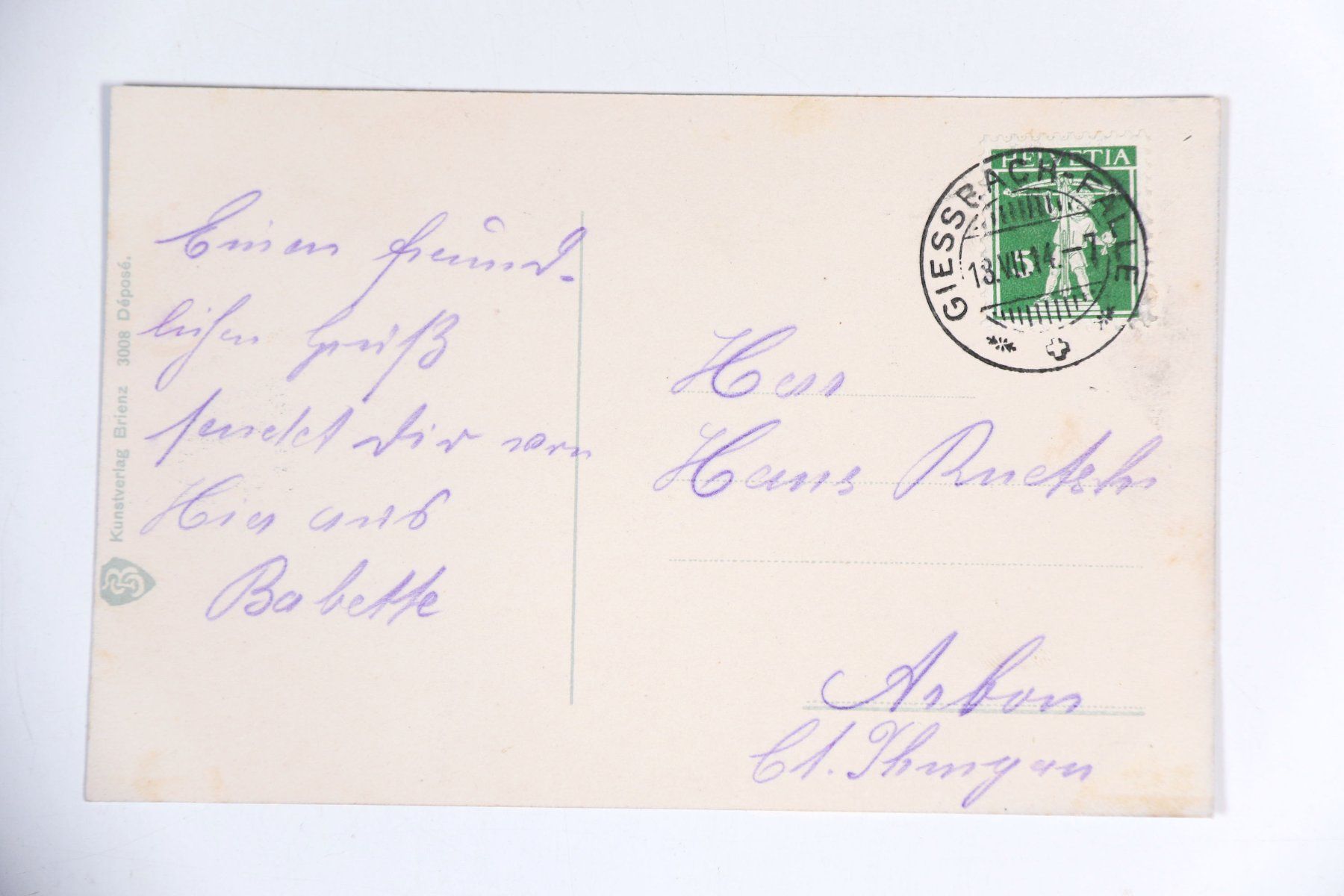 Cartoline postali: Giessbach-Bahn – Usato da Hettlingen venduto da Scholi99 1