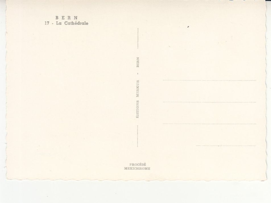Cartoline postali: Bern La Cathédral ca. 1960 – Usato da Bürglen TG venduto da StampGraf 1