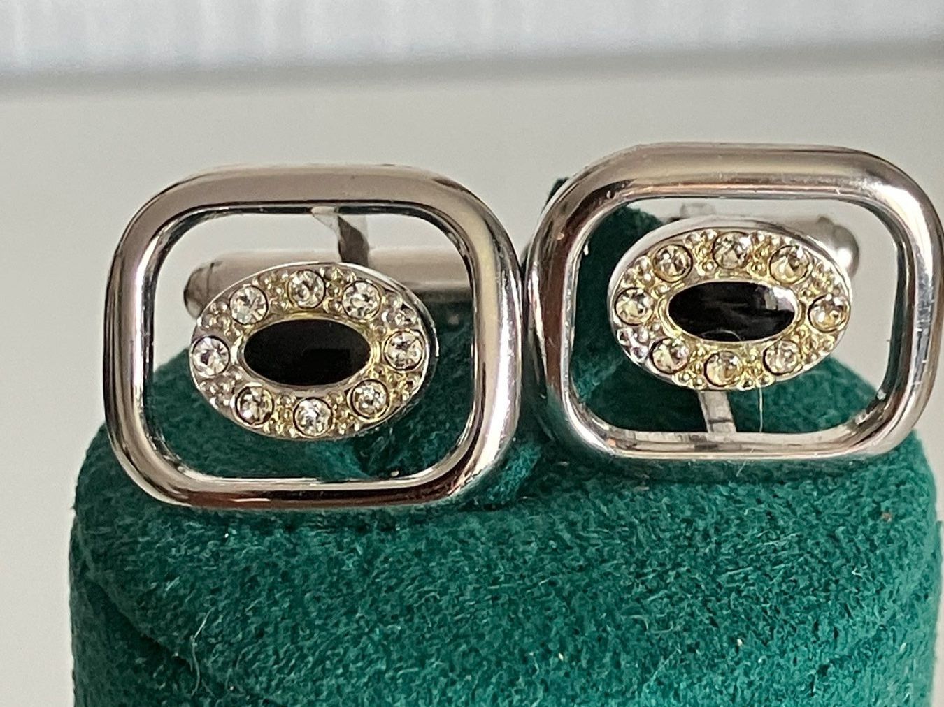 Manschettenknöpfe: Paire de boutons de manchette Anson avec onyx – Gebraucht aus Peseux von Chimon59 3