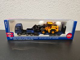 Neu - Siku - 1790 - MAN TGX XXL mit Tieflader und JCB Radlad
