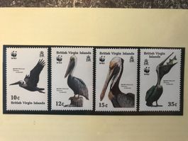 Jungferninseln 1988 Satz WWF Pelikan postfrisch
