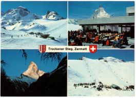 Zermatt - 4 Bild AK Trockener Steg