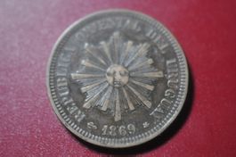 Uruguay 1869 2 centesimo