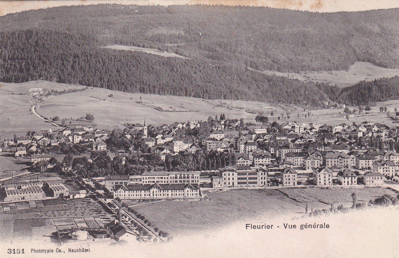 Cartoline postali: Fleurier - Vue générale  1907 – Usato da Cormoret venduto da Pascalll2001