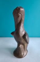 Bronze Pelikan Figur, Vintage Deko Objekt, 12.5 cm