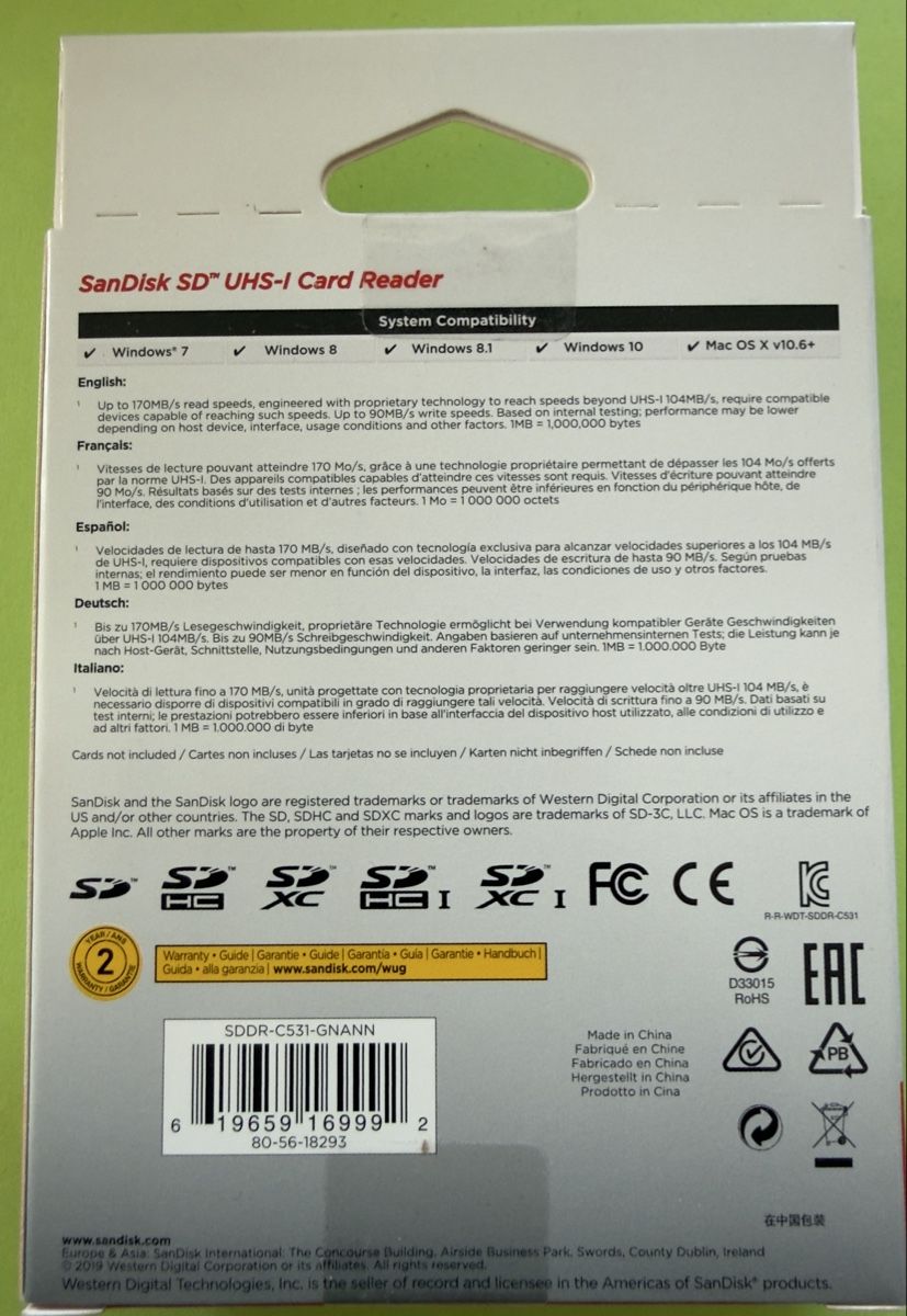 Sandisk USB Sticks: SanDisk Card Reader Extern SD UHS-I USB 3.0 – Neuf avec emballage d'origine à Basel par tamy90 1