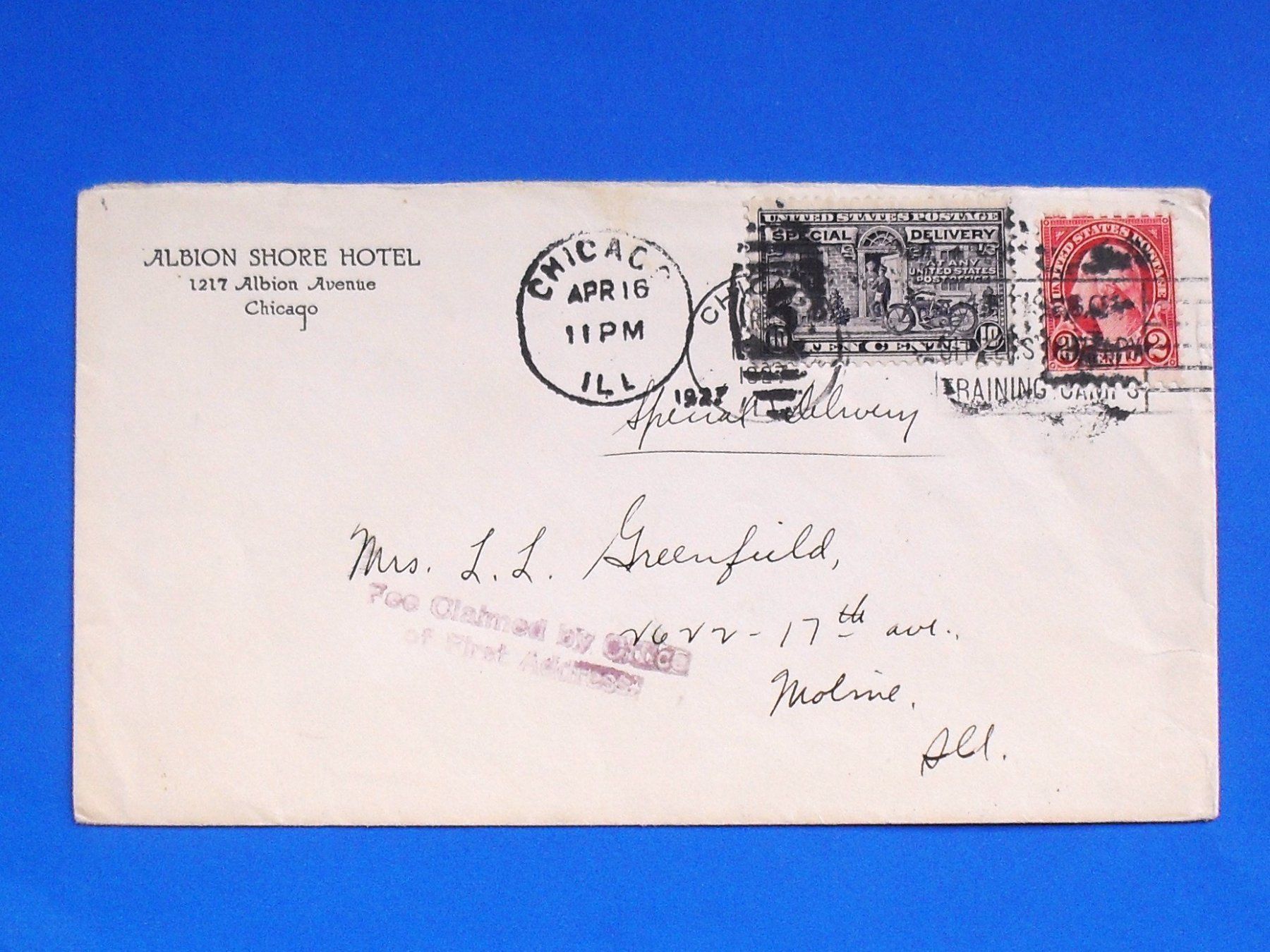 Tutti i francobolli: 1927 USA BRIEF CHICAGO – Usato da zuerich venduto da Ocean99