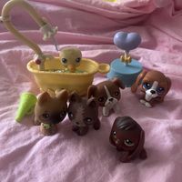 Old Littlest Pet Shop set of 6 + accesories