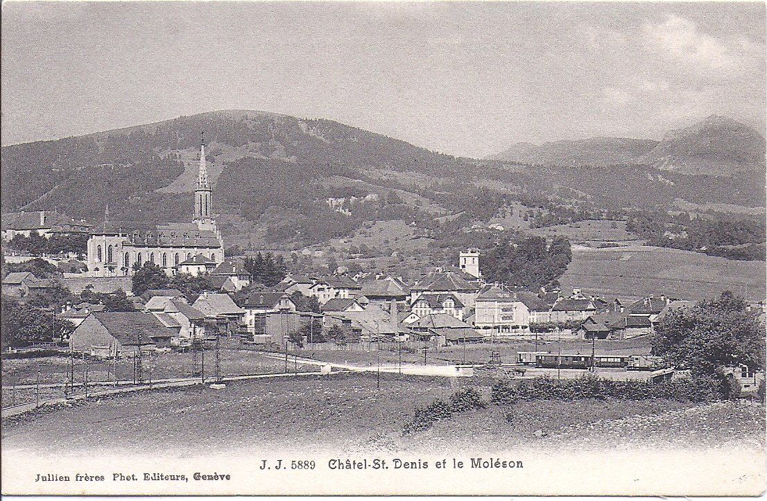 Cartes postales: CHÂTEL St. DENIS, quartier de la gare et le moléson – Neuf (Voir description) à Les Verrières par Scampi0