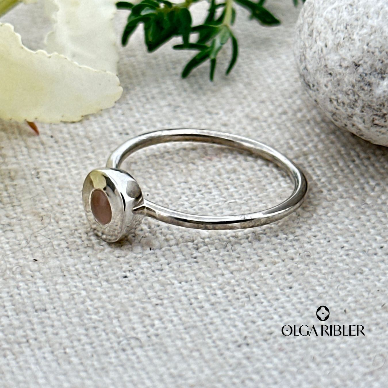 Olga Ribler Anelli: Feiner Silber Ring 925 mit Rosenquarz Grösse 56 – Nuovo (secondo la descrizione) da Luzern venduto da Schmuckoutlet 2