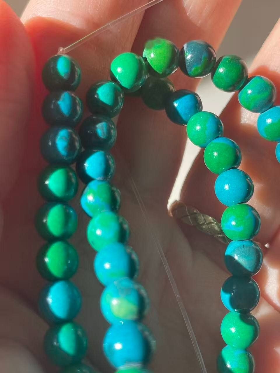 Catenine: Chrysocolla Perlen Strang 6mm Ca.38cm – Nuovo e nell'imballaggio originale da Schiers venduto da sisikristall 5