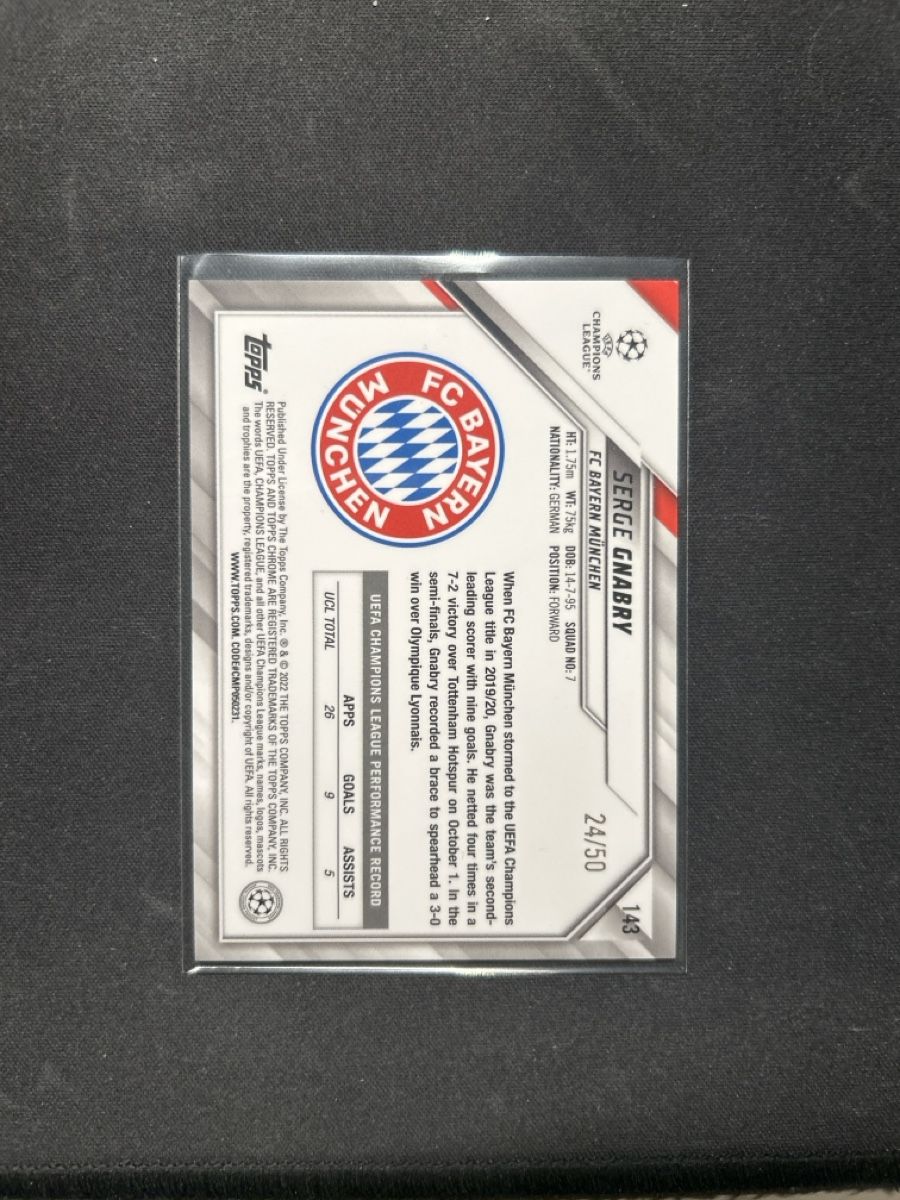 Topps Carte collezionabili: Topps chrome Serge Gnabry /50 Gold mini Diamond  – Usato da Greppen venduto da hcv_cc2r 1