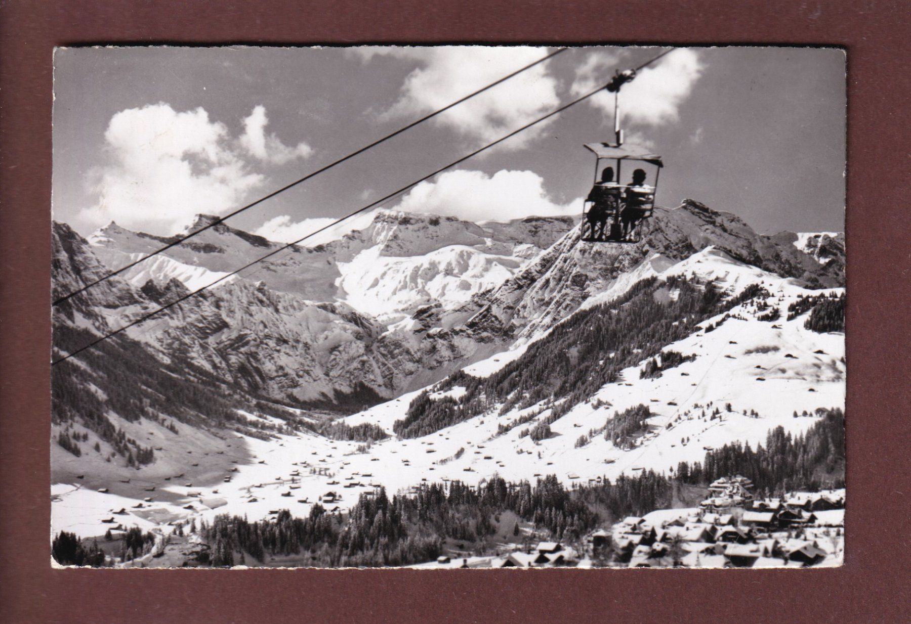 Cartoline postali: Sesselbahn ADELBODEN-SCHWANDFELDSPITZ - 1958 – Usato da Pully venduto da nicecards