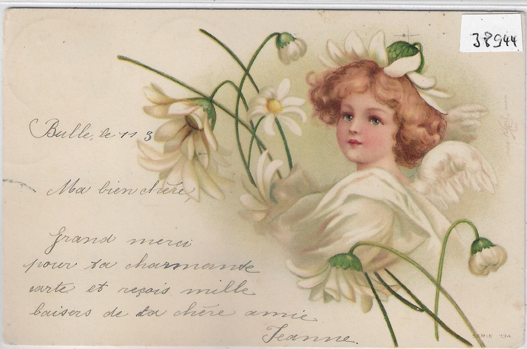 Cartoline postali: Mädchen im Frühling - Litho - Serie 134 – Usato da Ettingen venduto da Kartenplanet