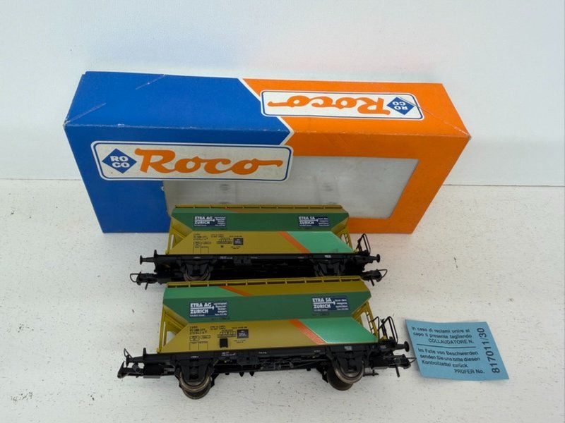 Roco Modelleisenbahnen: Spur H0 Roco 2er Set SBB Silowagen ETRA – Gebraucht aus Büsserach von ModellbahnDepot 2