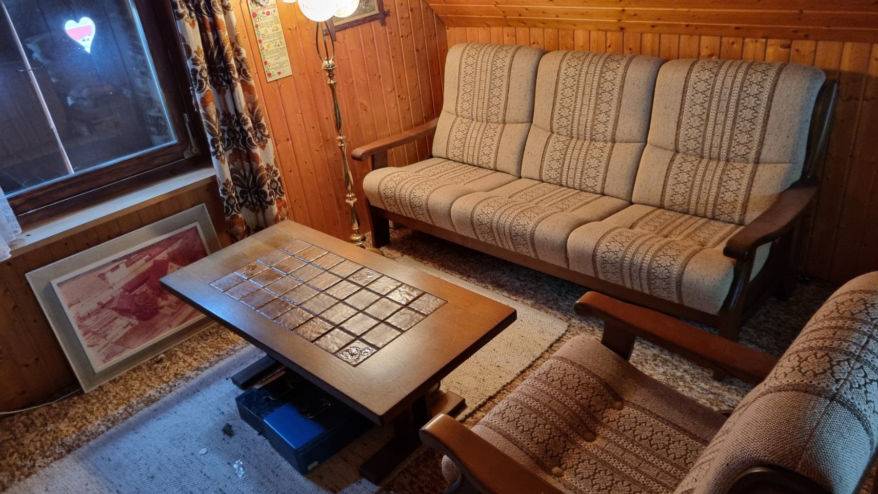 Pfister Sofas: Vintage Wohnzimmer Set: Sofa, Sessel & Tisch, Holz Top! – Gebraucht aus Liestal von Reki0