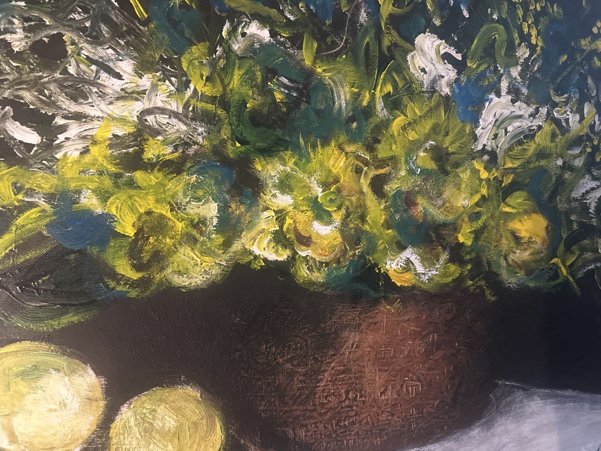 Dipinti: Blumen & Zitronen Öl-Gemälde gerahmt – Usato da Glarus venduto da KunstWerkEr-LS87 3