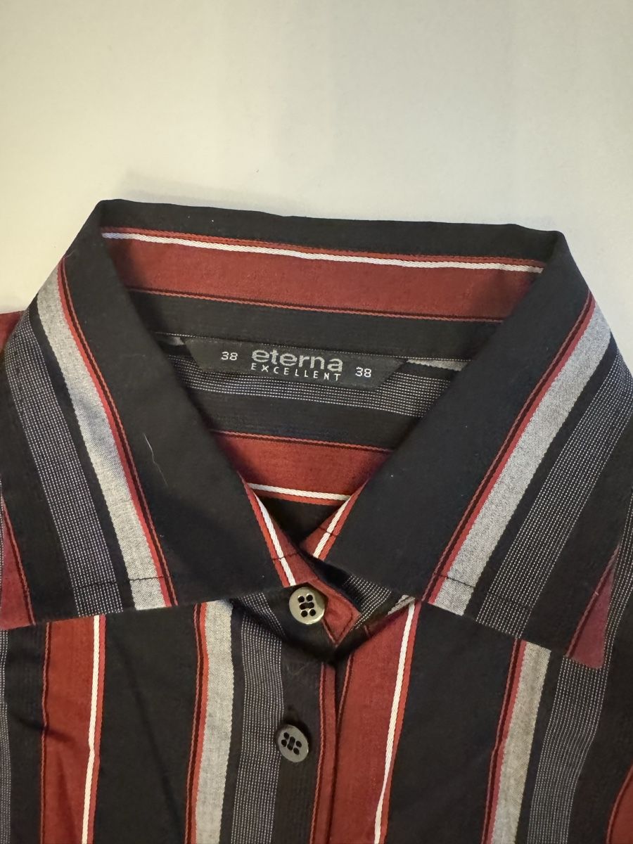 Eterna Camicette: Eterna Excellent Bluse Gr. 38 gestreift schwarz rot grau Top – Nuovo (secondo la descrizione) da Solothurn venduto da SchoeneSachen20 1