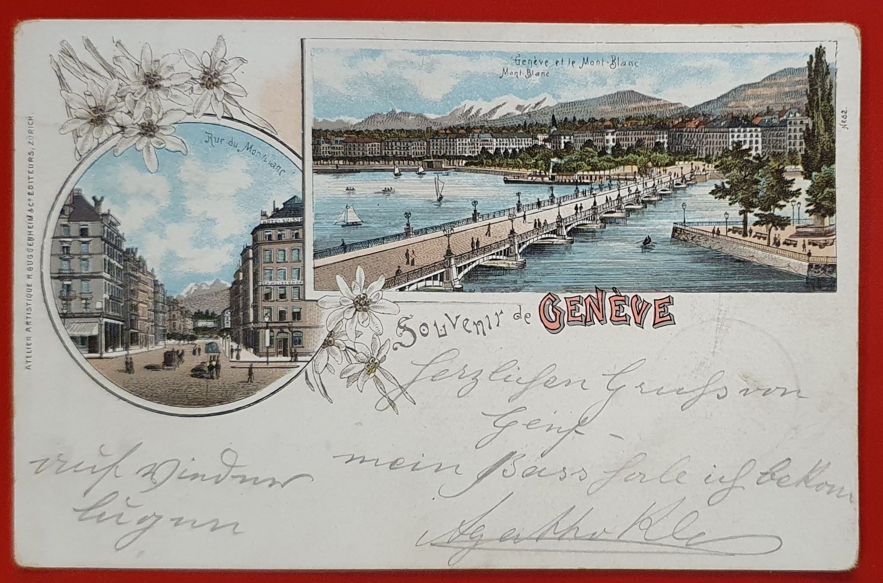 Ansichtskarten: Souvenir de Genéve 1898 – Gebraucht aus Kreuzlingen von Rschweiz1 1