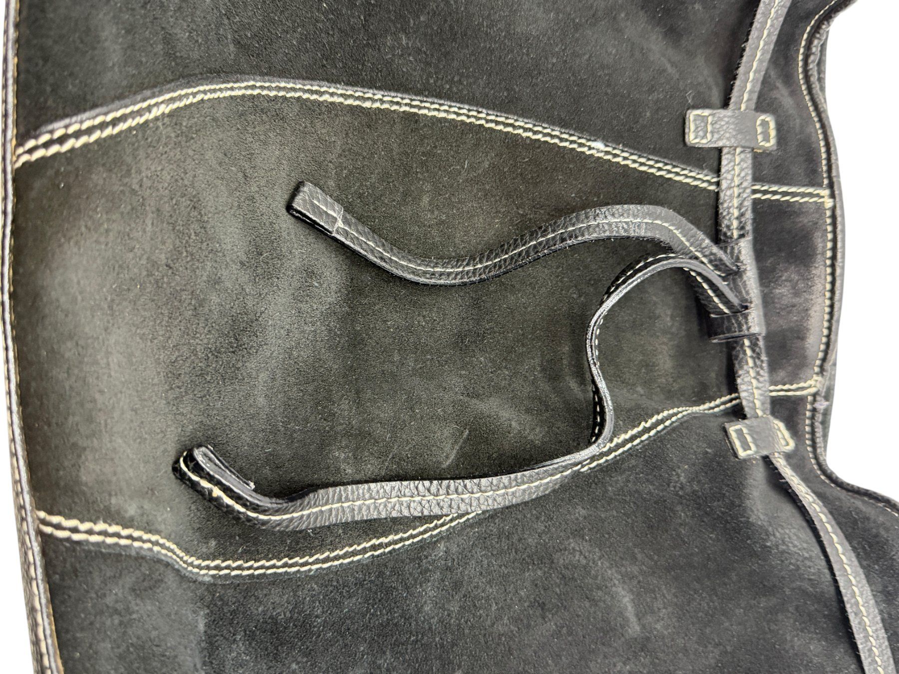Borse da donna: Sac à main cabas en daim et cuir noir véritable – Usato da Morges venduto da magicle 6