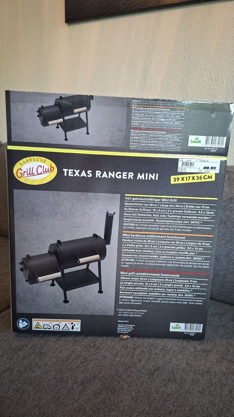Texas Ranger Grills: Smoker Texas Ranger mini, 39cm lang, 3.4 Kilo – Neu (gemäss Beschreibung) aus Wichtrach von AirReto 4