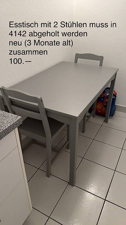 Tavoli: Tisch mit 2 Essstühlen zu verkaufen – Usato da Münchenstein venduto da nat_by56