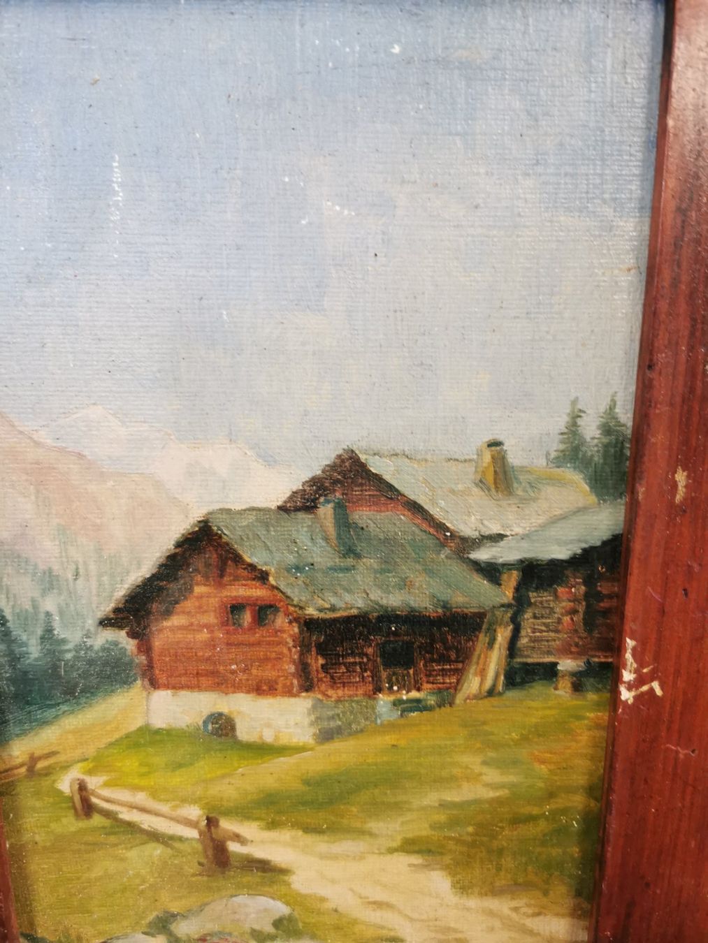 Gemälde: PAYSAGE SUISSE HUILE SUR PANNEAU – Gebraucht aus Genève von Qanil77 1