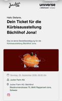 2 Tickets Kürbisausstellung Bächlihof Jona am 20.09.26