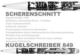 849.254 SCHERENSCHNITT * 849 Caran d'Ache mit Goliath Blau M