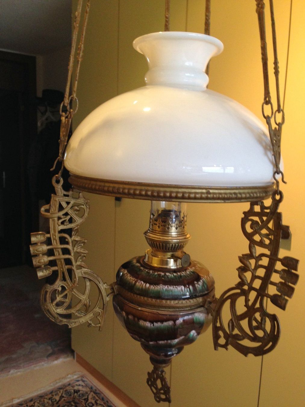 Lampes: Jugendstil Petrollampe mit Zug – D'occasion à Eschenbach par Alicekunst 9