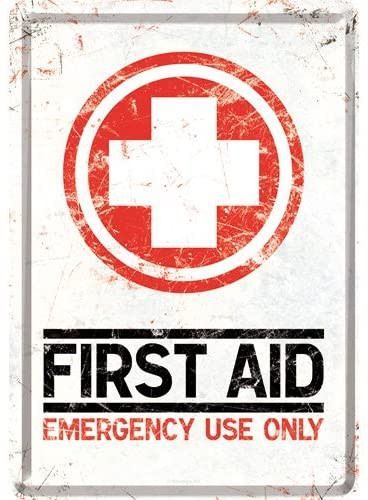 Articoli pubblicitari: First Aid, Blechpostkarte – Nuovo (secondo la descrizione) da Schalunen venduto da schwabspielautomaten
