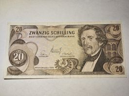 20 Schilling Banknote, Oesterreich, 1963, Top Zustand!