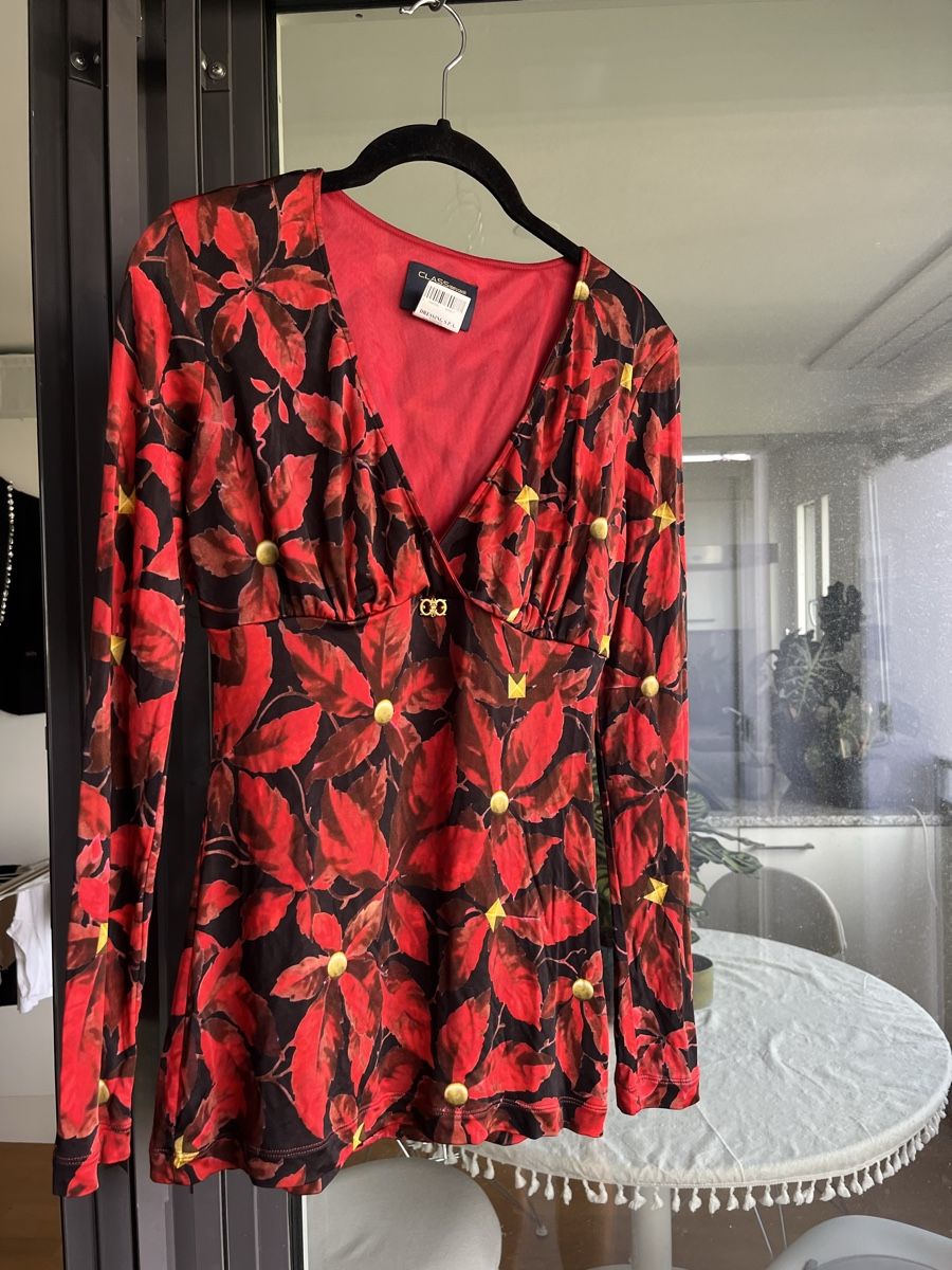 Roberto Cavalli Camicette: Rotes Roberto Cavalli Top, Gr. 40 – Usato da Zürich venduto da ana.vla 6