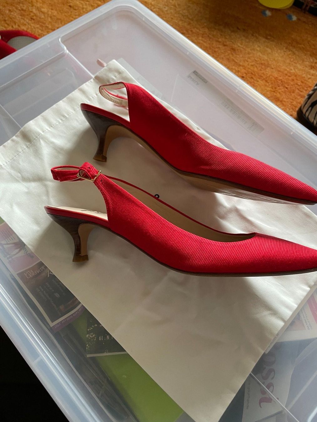 Damenschuhe: Jolies chaussures en ottoman rouge 39 – Neu und originalverpackt aus Pully von Mazette 1