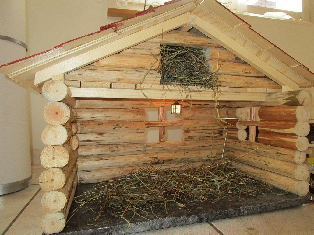 Articoli in legno: Krippe im Blockhausstil – Nuovo (secondo la descrizione) da Erlinsbach venduto da Bgig 5