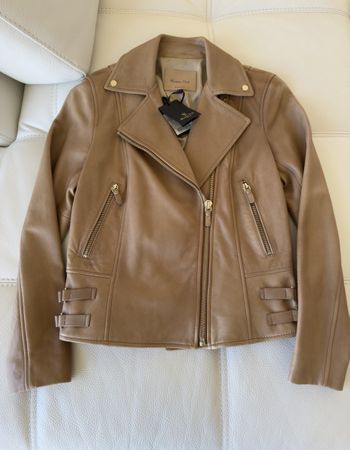 Brand New Massimo Dutti Genuine Leather Jacket, Size XS
